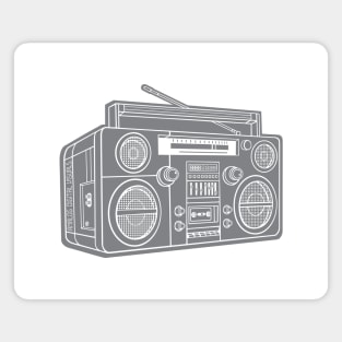 Boombox (White Lines + Gray Drop Shadow) Analog / Music Magnet